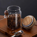 Axyaa Glass Airtight Coffee Bean Storage Jar Kitchen Canister - Food Container