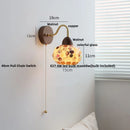 Axyaa Tiffany Style Shell Glass LED Wall Light with Copper Arm