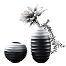 Axyaa Ceramic Vase: Black & White Color-Blocked Flower Arrangement, Desktop Display