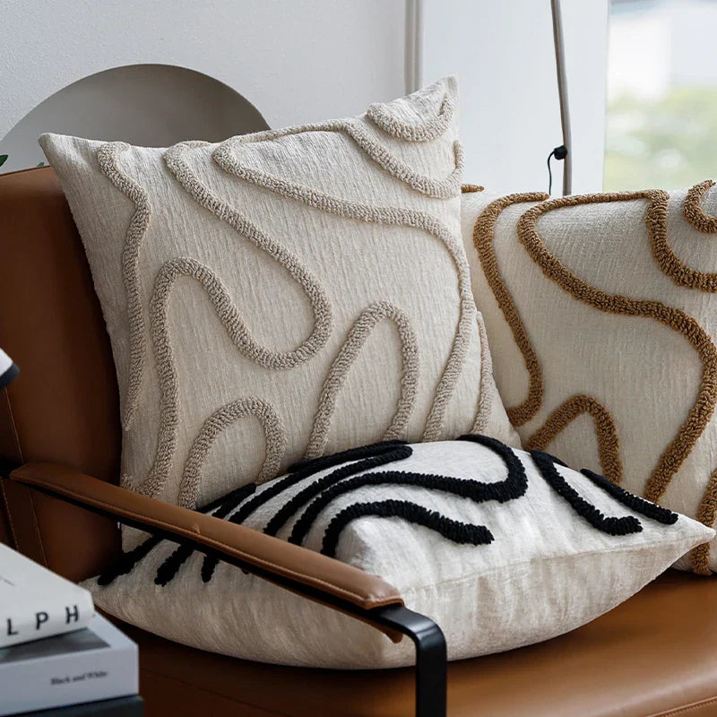 Luxury Chenille Pillow Cover 45x45cm for Living Room Sofa Decor by Axyaa