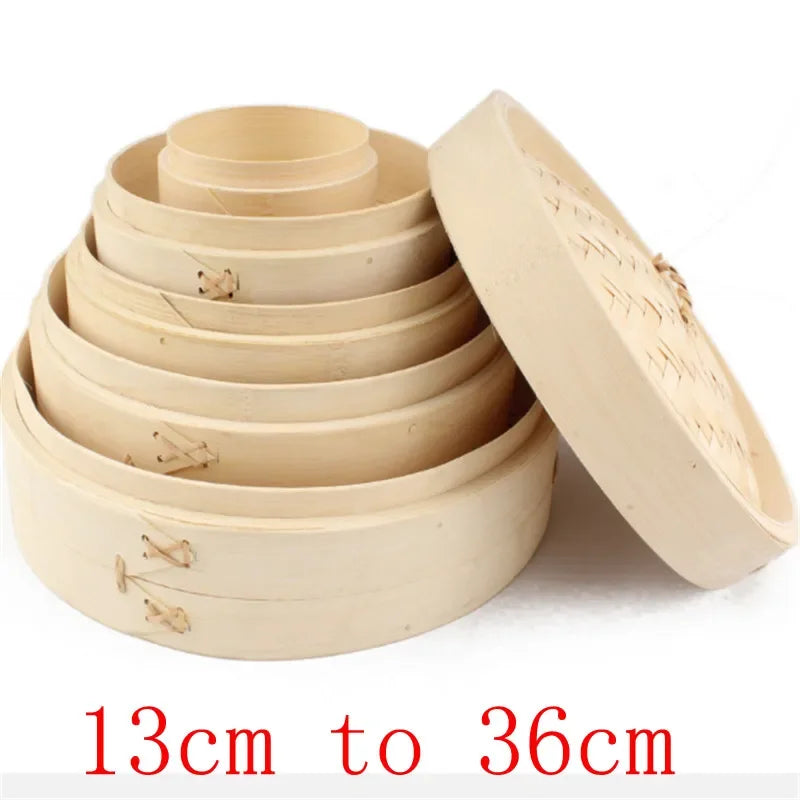 Axya Bamboo Steamer Set for Cooking Fish, Rice, Vegetables, and Snacks