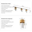 Axyaa Nordic Wooden 3 Head LED Track Light for Indoor Decor