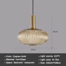 Axyaa Vintage Lantern Chandelier Striped Glass Pendant Lamp for Dining Room