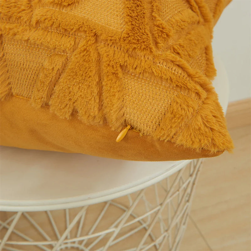 Axyaa Short Plush Pillow Cover Set for Autumn Home Decor