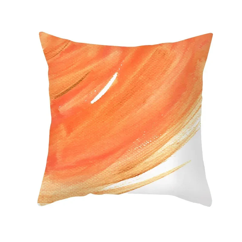 Axyaa Yellow Orange Abstract Geometry Print Pillow Cover 45x45cm