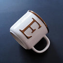Axyaa Light Luxury Nordic Bone Couple Cup - Gold Relief Ceramic Mug
