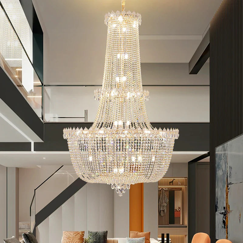 Axyaa Crystal Villa Chandelier - Modern Light Luxury Living Room Hall Lighting