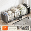 Axyaa Over Sink Drainer Rack: Dish Drying Bowl Organizer & Cup Holder Shelf