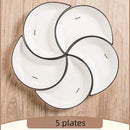 Axyaa Moon Shape Dinnerware Set: 5 Pieces for Flexible Plate Combination