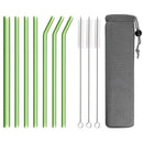 Axyaa Glass Bubble Tea Straws Set with Brush - Party Home Bar Accessories
