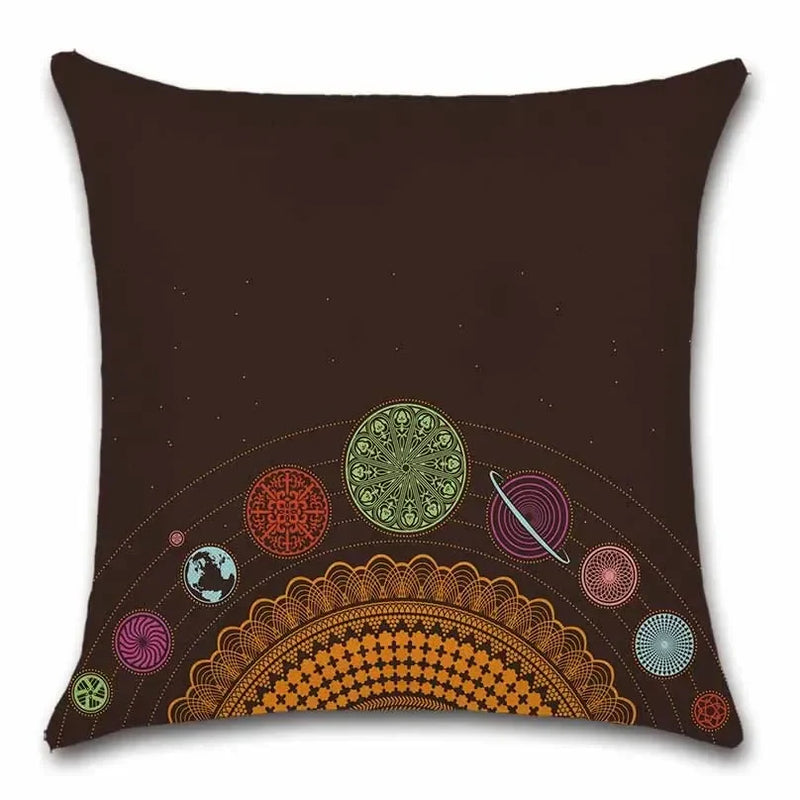 Axyaa Solar System Planets Linen Cushion Cover 45x45cm Bedroom Living Room Sofa Decor