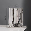 Axyaa Silver Ceramic Plant Vase: Elegant Floral Art Pot for Home & Hotel Decoration