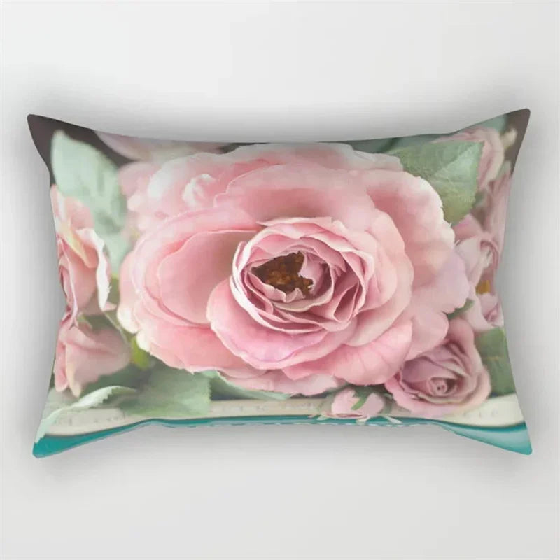 Pink Flower Polyester Pillowcase - Romantic Girl Room Aesthetic Decor