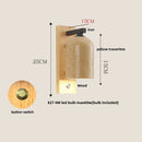 Axyaa Yellow Travertine Wood Canopy Wall Light - LED, Pull Chain Switch - Japan Style
