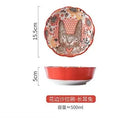 Axyaa Forest Animals Ceramic Baking Pan with Handle and Salad Bowl Set