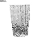Axyaa Relief Texture Glass Vase Creative Hydroponic Flower Pot Decor Desk Decoration