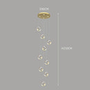 Axyaa Modern Crystal Chandelier Stair Pendant Lamp Living Room Lighting
