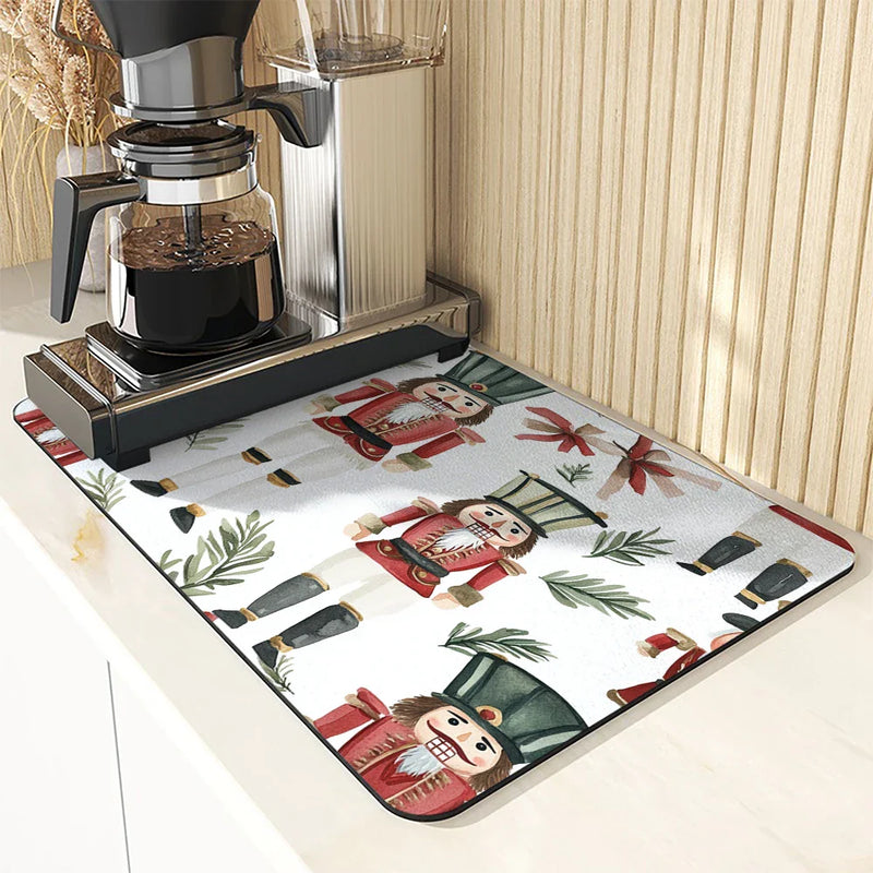 Axyaa Christmas Nutcracker Absorbent Kitchen Mat