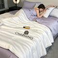 Axyaa Luxury Embroidery Summer Blanket - Lightweight Cooling Quilt - Soft Skin-friendly Comforter