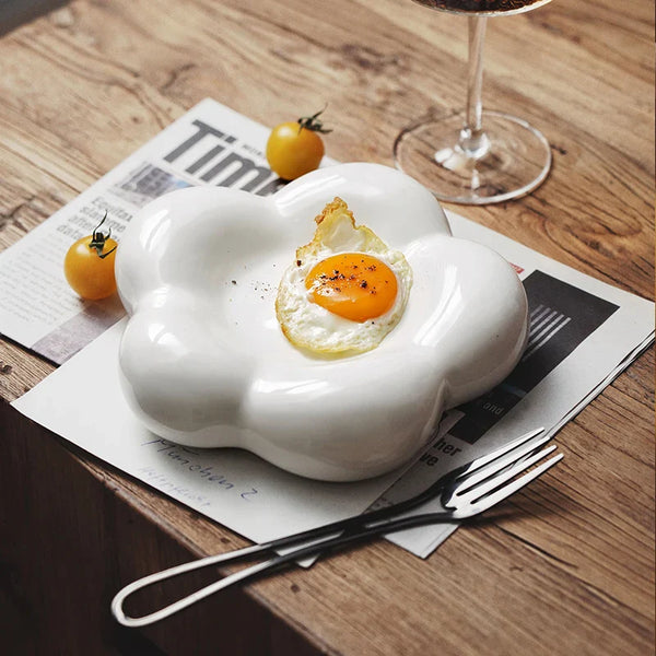 Axya Clouds Heart Plate: Ceramic Food & Jewelry Storage, Teenage Girl Photography Props