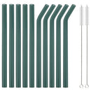 Axyaa Glass Straws - 10Pc Colorful Reusable Eco-friendly Drinking Straws