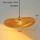 Axyaa Bamboo Weaving LED Pendant Light Chandelier Vintage Rattan Woven Lamp
