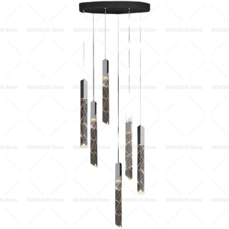 Axyaa Crystal Chandelier for Duplex Living Room, Luxury Villa, Loft Apartment