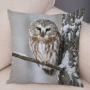 Axyaa Wild Owl Cushion Cover: Decorative Sofa Pillowcase for Home and Children's Room