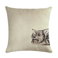 Axyaa Animal Pillowcase Family Car Pillow Case Cartoon Flax Cushion Cover