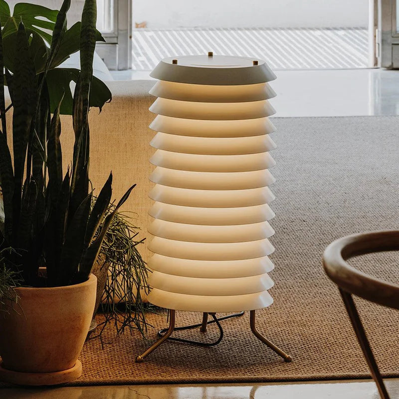 Axyaa Nordic Designer White Floor Lamp - Medieval Style Standing Lamp