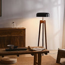 Nordic Vintage Sofa Floor Lamp Wood Tripod Bedside Table Wabi-sabi Style Axyaa