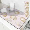 Axyaa Sea Shell Pearl Coffee Mat: Quick Dry Kitchen Drying Mat
