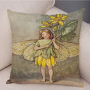 Axyaa Flower Girl Cushion Set - Fairy Tale Decor for Living Room, Bedroom Sofa