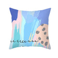 Axyaa Pink Blue Abstract Plants Floral Pillows Case - Modern Art Decor Sofa Couch