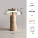 Axyaa Yellow Travertine Glass Table Lamp - Luxury Minimalist Bedroom Desk Light