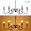 Axyaa 6-Light Wrought Iron Chandelier - Classic Candle Pendant for Kitchen Dining Farmhouse