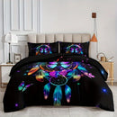 Axyaa Dreamcatcher Butterfly Print Duvet Set - Soft Polyester Bedding, All Seasons
