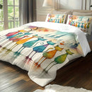 Axyaa Rainbow Sunrise Flower Field Duvet Cover Set - 3 Piece High-Definition Print Home Decor