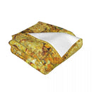 Axyaa Gold Floral Throw Blanket - Sofa & Dorm Room Decor Essentials