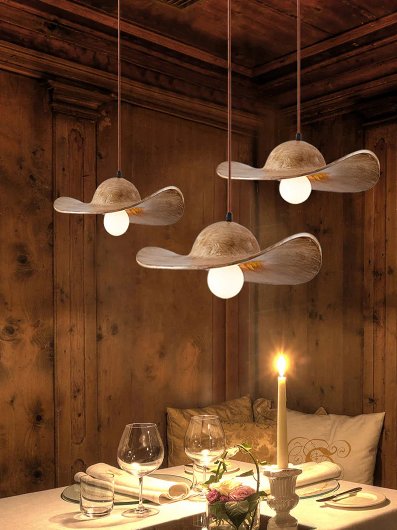 Axya Vintage Hat Pendant Lights for Indoor Decor Lighting