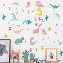 Cartoon Dinosaur Plants Wall Sticker Set for Kids Room Decor by Axyaa