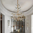 Axyaa Brass Crystal Branch Chandelier for Living, Dining, Bedroom - Creative Tree Art