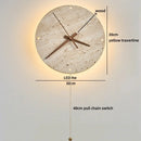 Axyaa Wabi Sabi LED Wall Lamps Yellow Travertine Stone Clock Stair Light