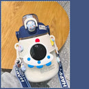 Axyaa Kawaii Astronaut Space Water Bottle 1300ml BPA-Free with 3D Stickers Straw