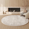 Axyaa Plush Round Rug: French Cream Style Bedroom Decor, Soft Fluffy Carpet for Living Room