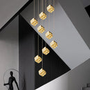 Axyaa Modern Crystal Chandeliers for Hallway, Staircase, Indoor Lighting Fixtures