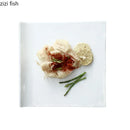 Axyaa White Ceramic Steak Plate - Molecular Cuisine Tableware