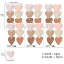 Axyaa Boho Hearts Rainbow Wall Decals: Nursery Kids Room Decor