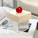 Axyaa Acrylic Cotton Ball & Swab Dispenser Jar - Makeup Organizer for Bathroom Vanity