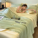 Axyaa Embroidered Silk Bedspread Quilt - Luxury Breathable Comforter